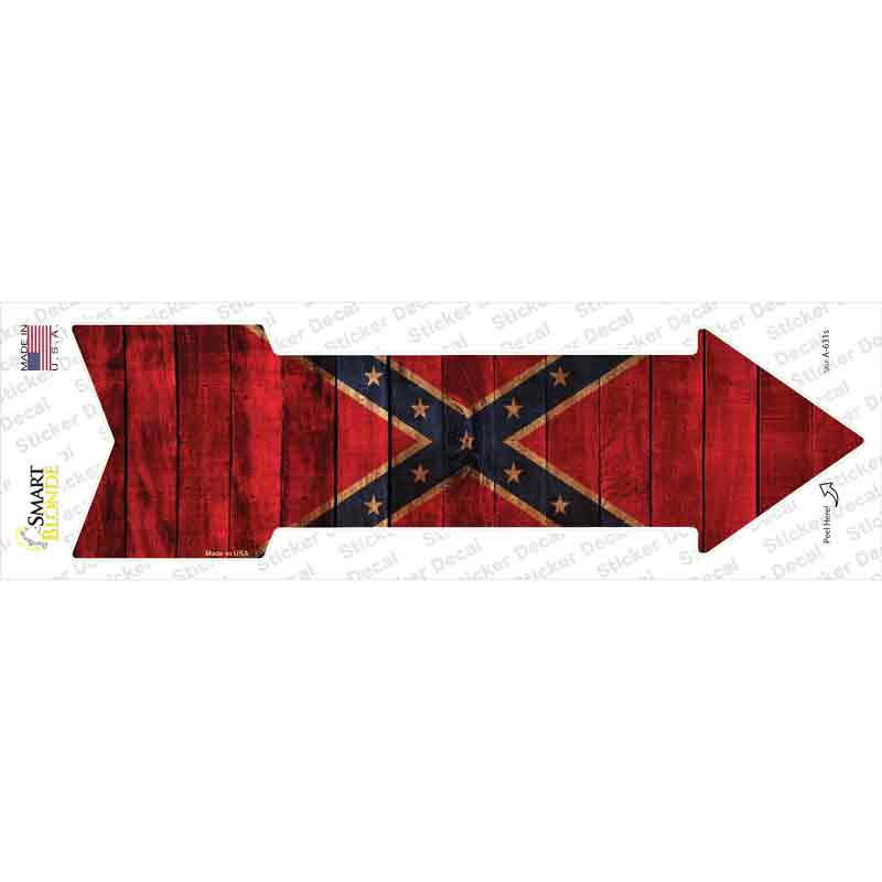 Confederate Flag Novelty Arrow Sticker Decal