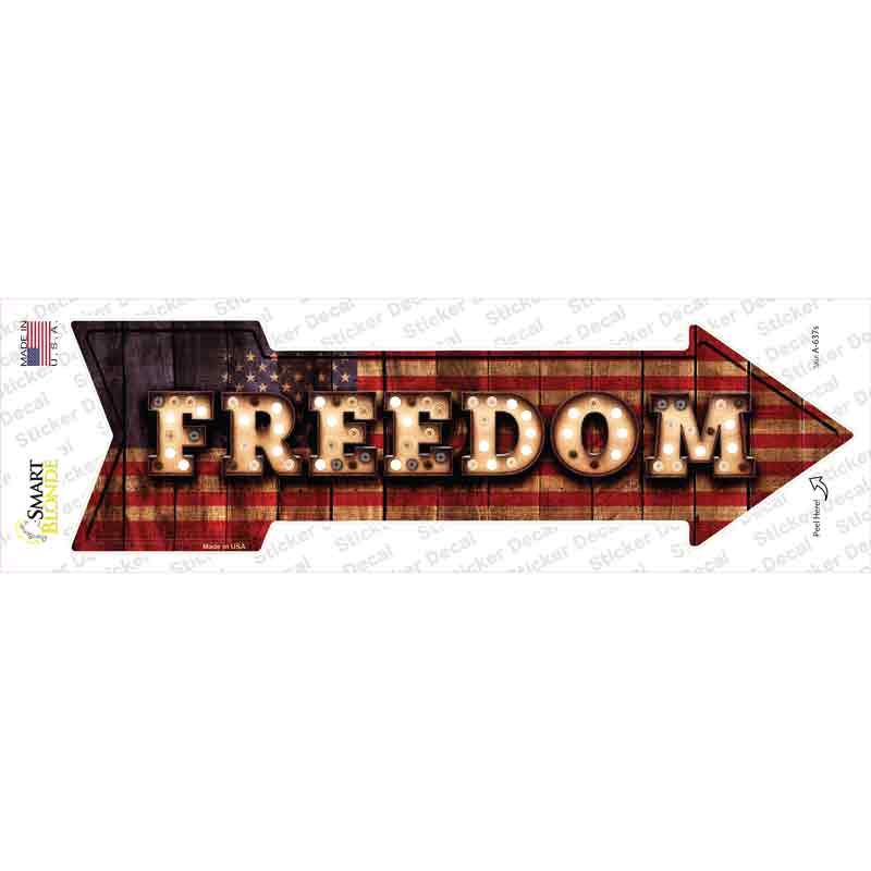 Freedom Bulb Letters Novelty Arrow Sticker Decal