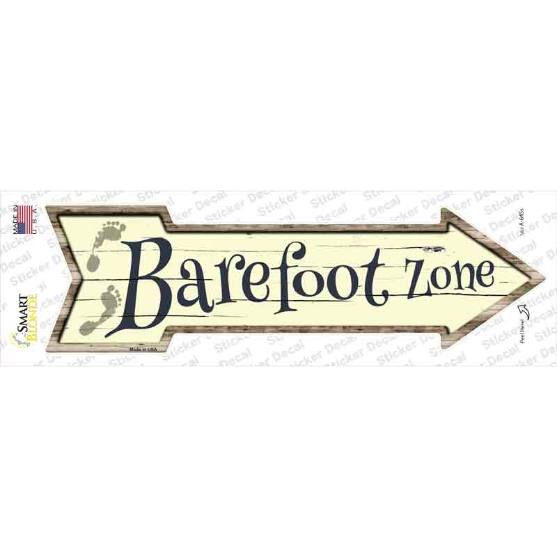 Barefoot Zone Novelty Arrow Sticker Decal