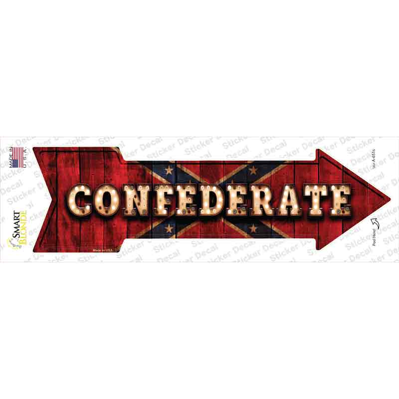 Confederate Bulb Lettering Novelty Arrow Sticker Decal