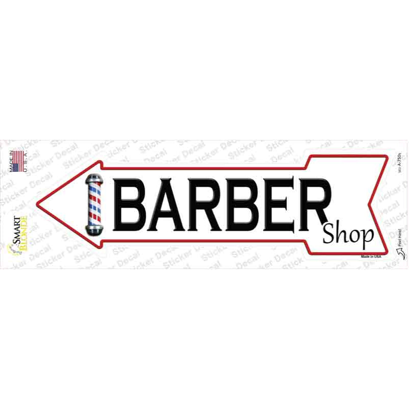 Barber Shop Left Novelty Arrow Sticker Decal