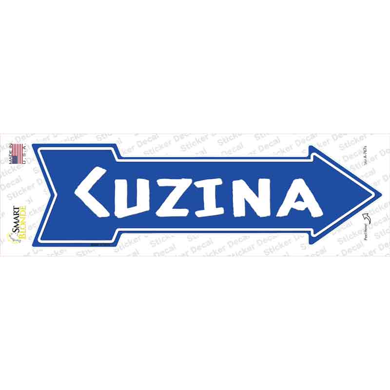 Cuzina Blue Novelty Arrow Sticker Decal