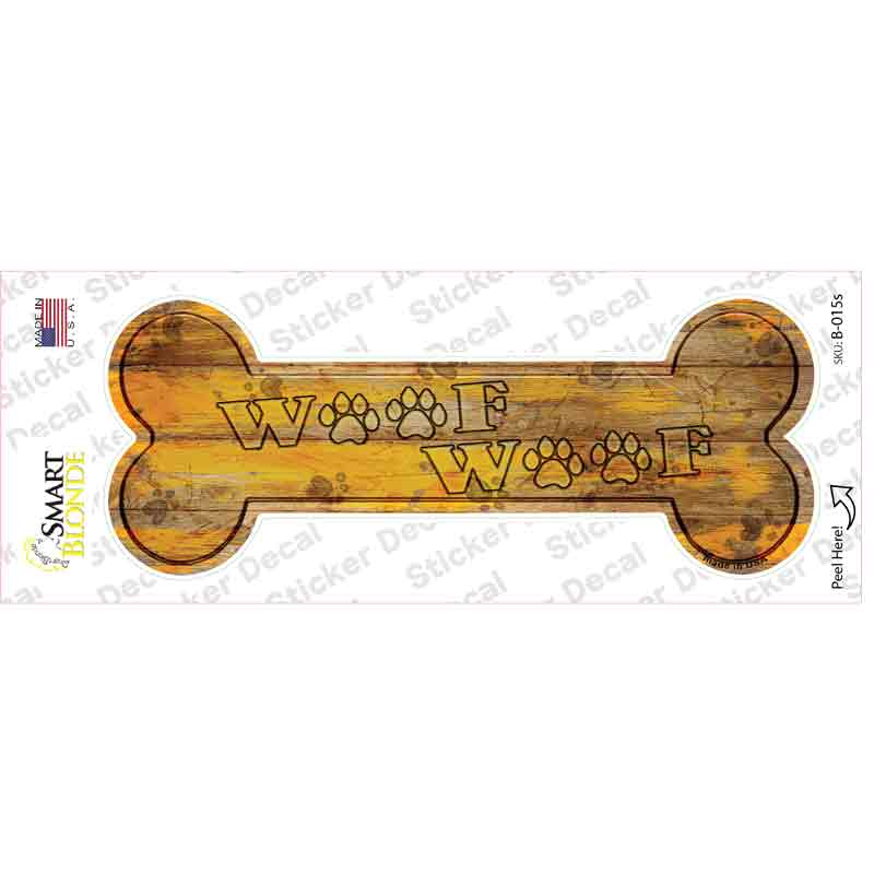 Woof Woof Novelty Bone Sticker Decal Small