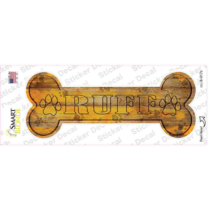 Ruff Novelty Bone Sticker Decal Small