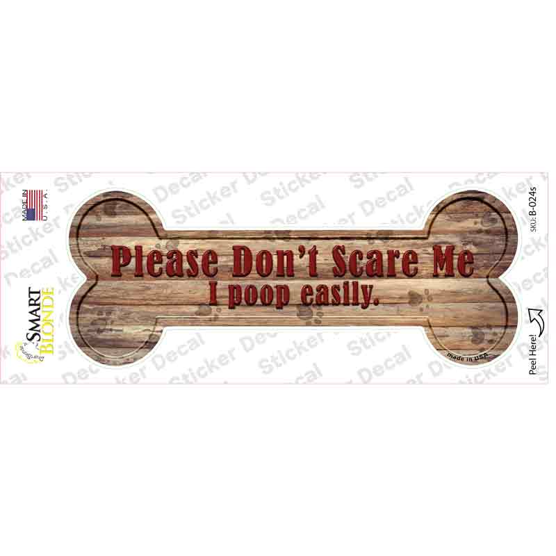 Dont Scare Me Novelty Bone Sticker Decal Small