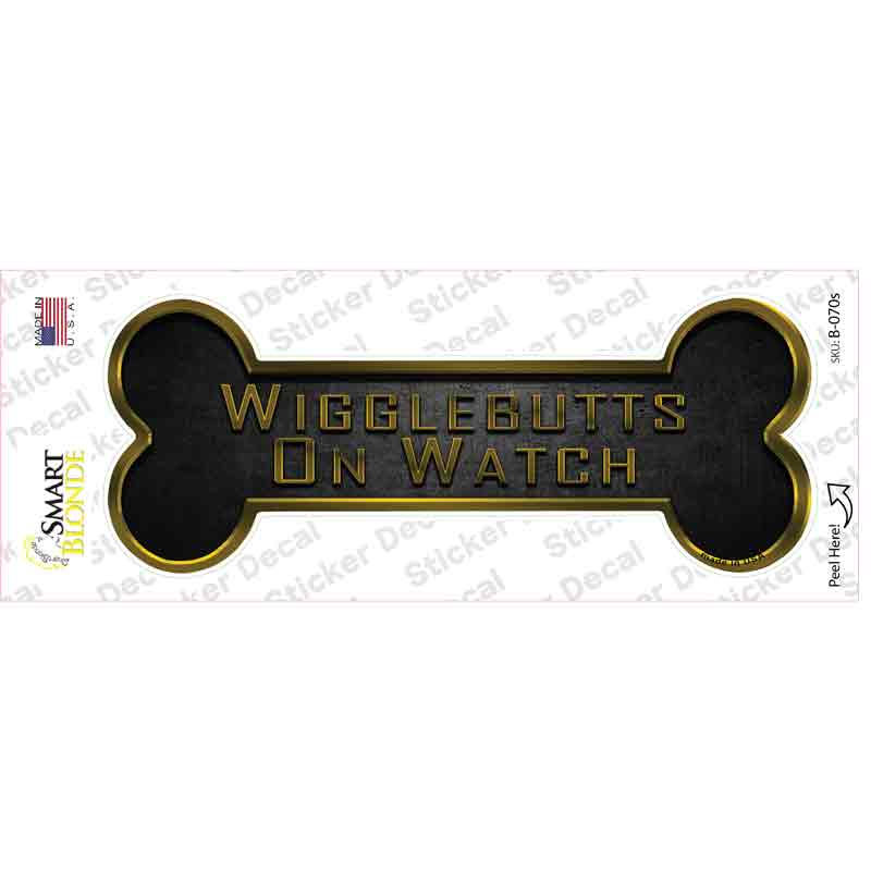 Wigglebutts on Watch Novelty Bone Sticker Decal Small