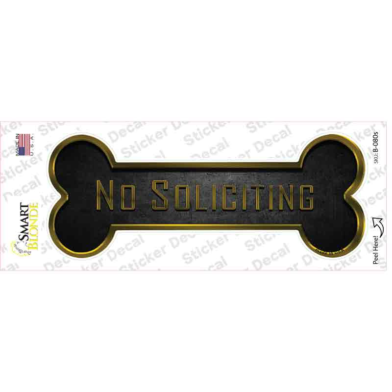 No Soliciting Novelty Bone Sticker Decal Small