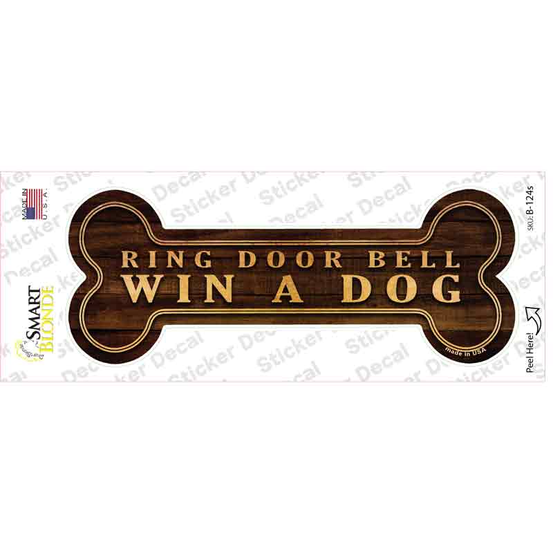 Win A Dog Novelty Bone Sticker Decal Small