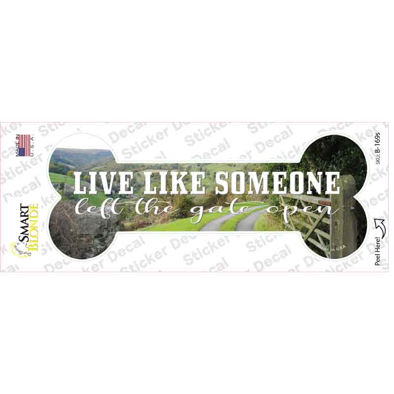 Left Gate Open Novelty Bone Sticker Decal Small