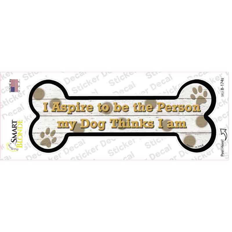 I Aspire to Be Novelty Bone Sticker Decal Small