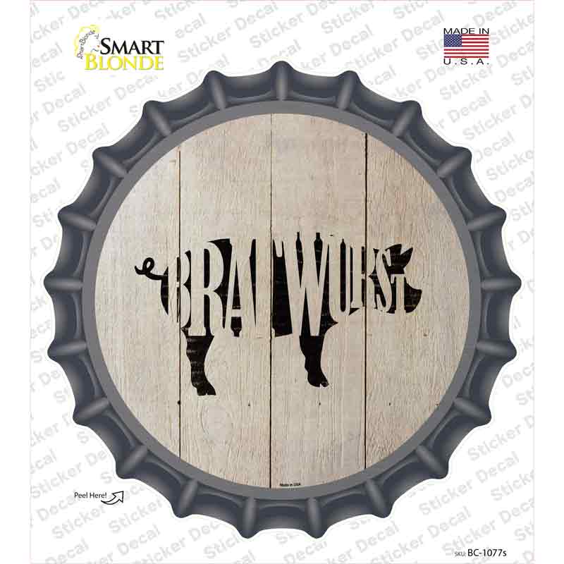 Pigs Make Bratwursts Novelty Bottle Cap Sticker Decal