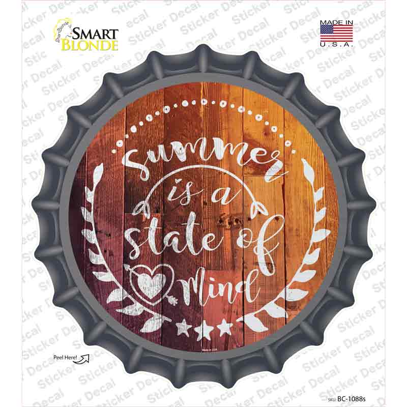 Summer State of Mind Novelty Bottle Cap Sticker Decal