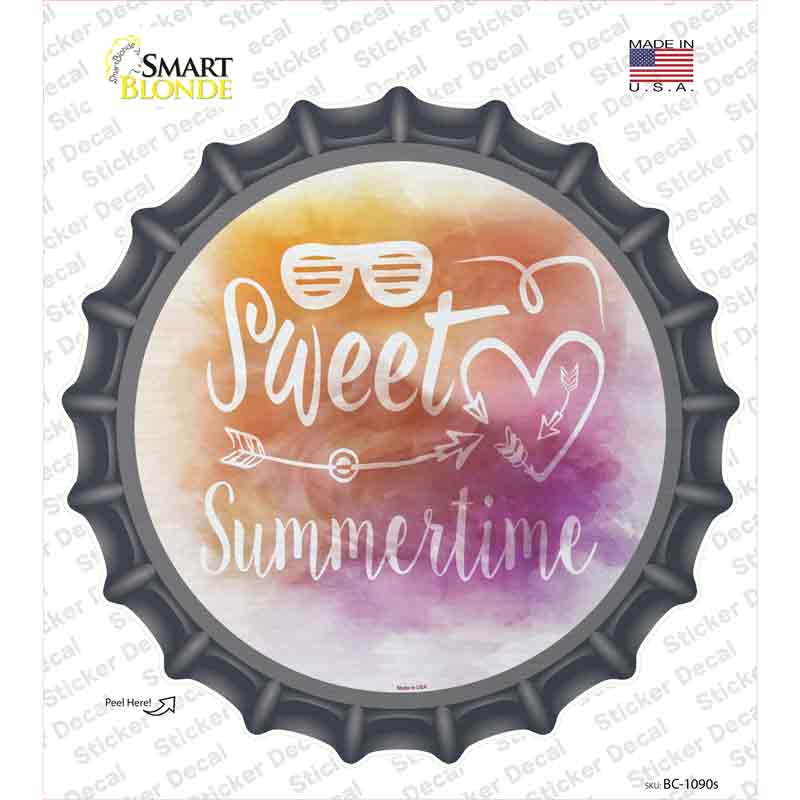 Sweet Summertime Novelty Bottle Cap Sticker Decal