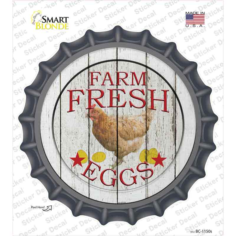 Farm Fresh Eggs Novelty Bottle Cap Sticker Decal