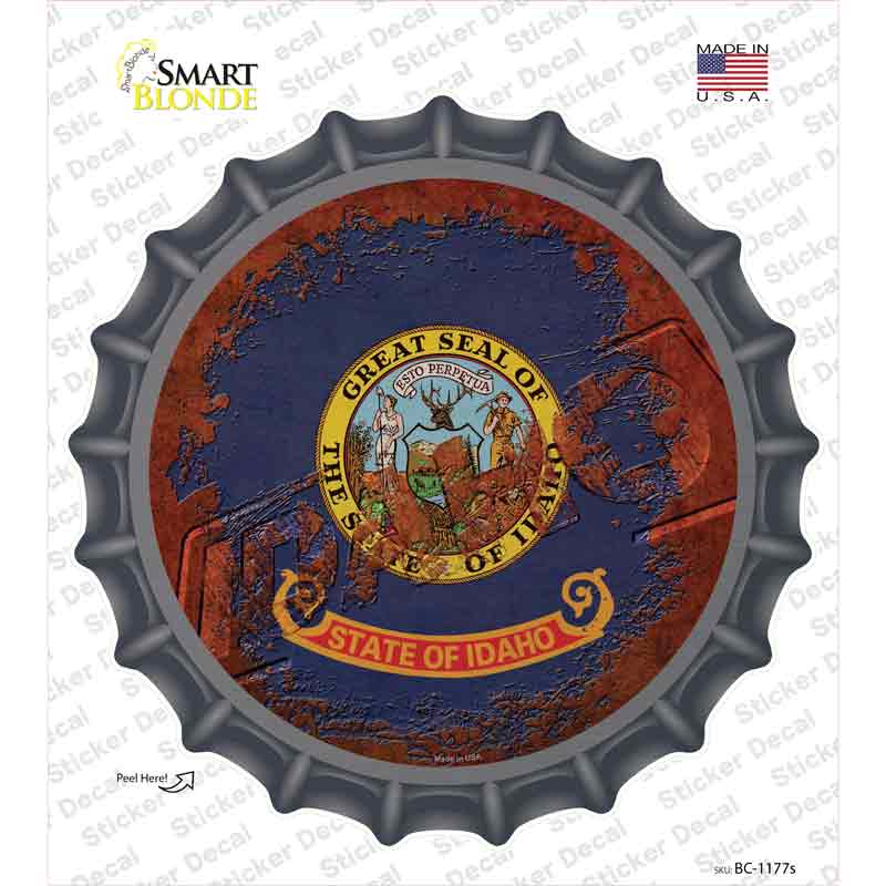 Idaho Rusty Stamped Novelty Bottle Cap Sticker Decal