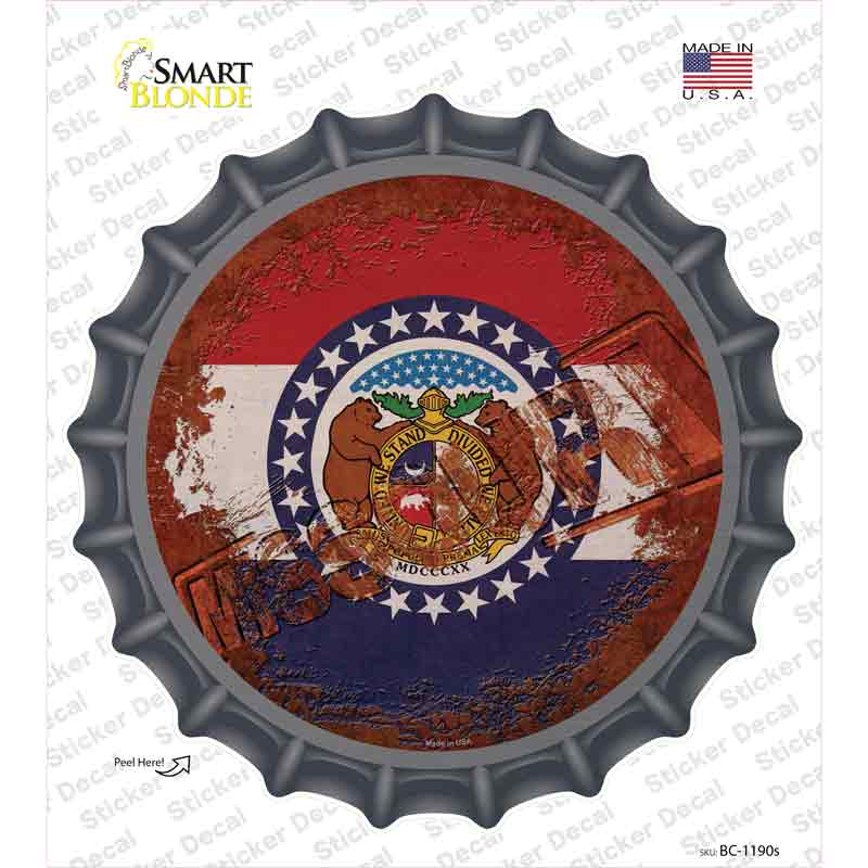 Missouri Rusty Stamped Novelty Bottle Cap Sticker Decal