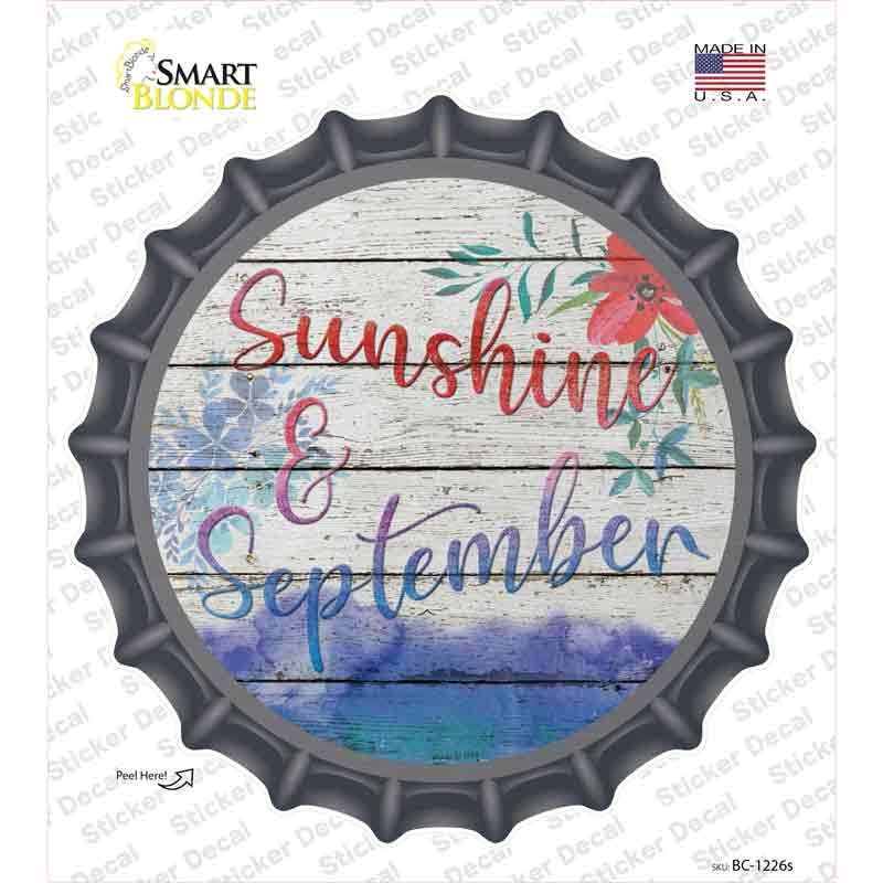 Sunshine And September Novelty Bottle Cap Sticker Decal