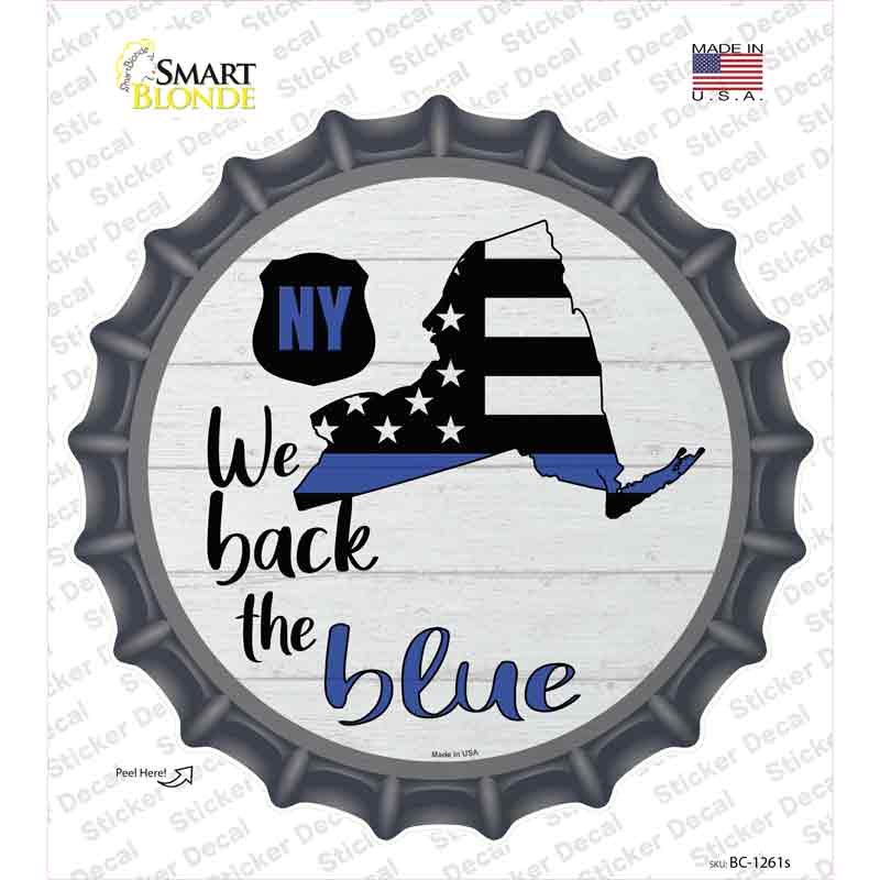 New York Back The Blue Novelty Bottle Cap Sticker Decal