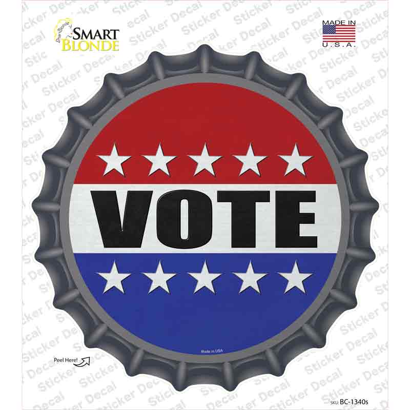 Vote Novelty Bottle Cap Sticker Decal