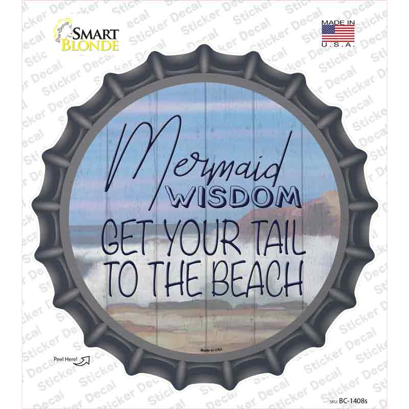 Mermaid Wisdom Novelty Bottle Cap Sticker Decal