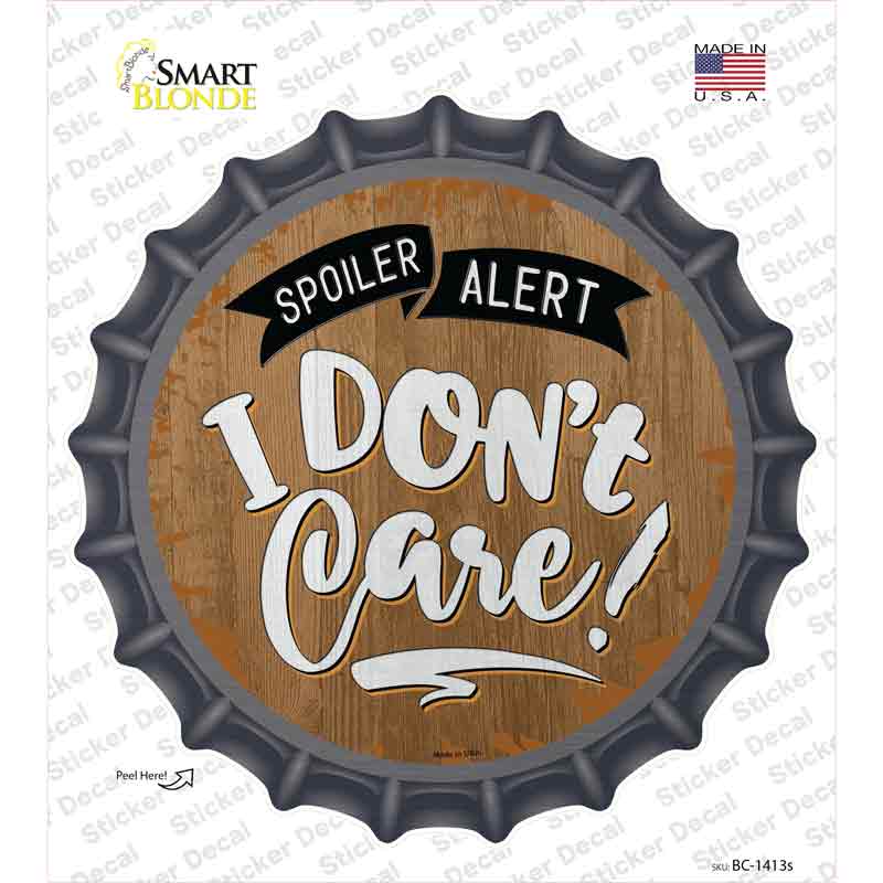 Spoiler Alert Novelty Bottle Cap Sticker Decal