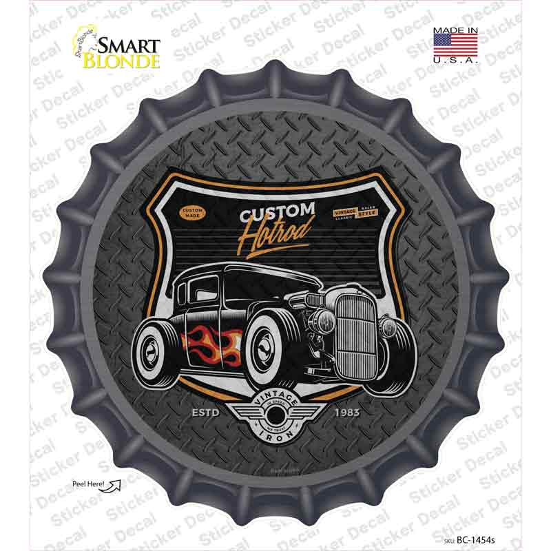 Custom Flame Hotrod Novelty Bottle Cap Sticker Decal