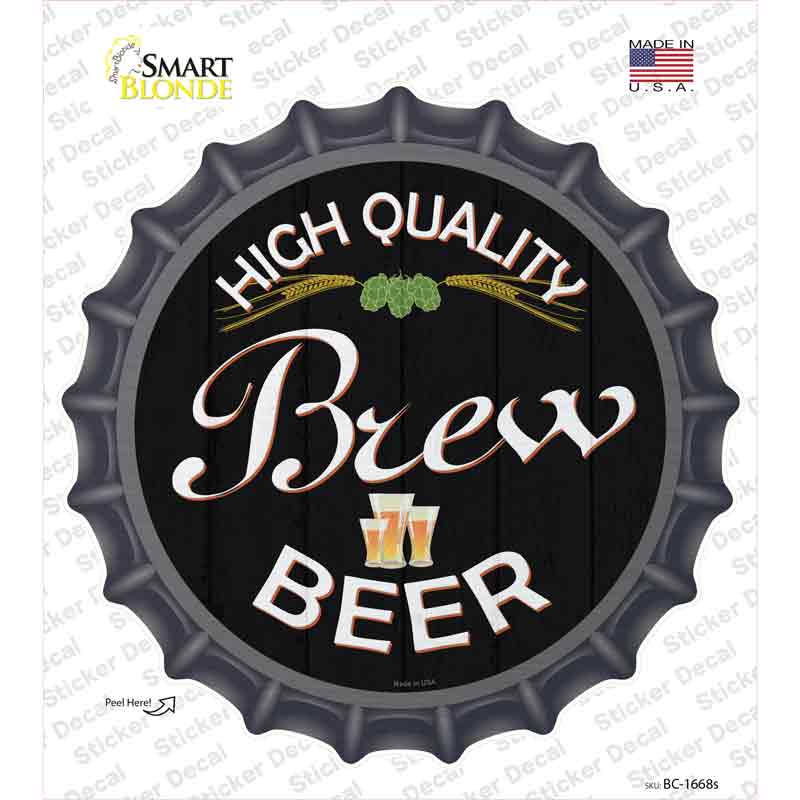 High Quality Brew Beer Novelty Bottle Cap Sticker Decal