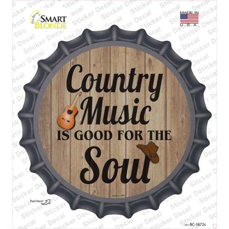 Country Music Soul Novelty Bottle Cap Sticker Decal