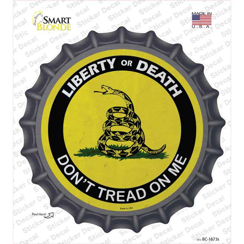 Liberty Or Death Gadsden Novelty Bottle Cap Sticker Decal