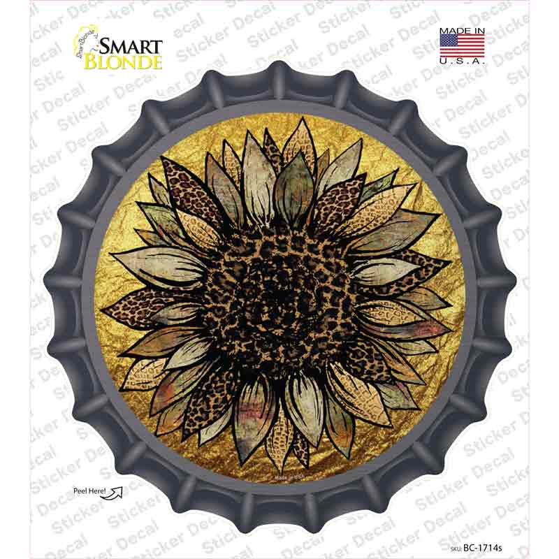 Western Sunflower Novelty Bottle Cap Sticker Decal