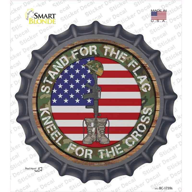 Camo Stand For Flag Novelty Bottle Cap Sticker Decal