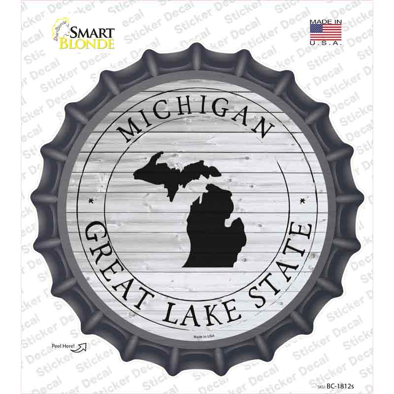 Michigan Great Lake State Novelty Bottle Cap Sticker Decal