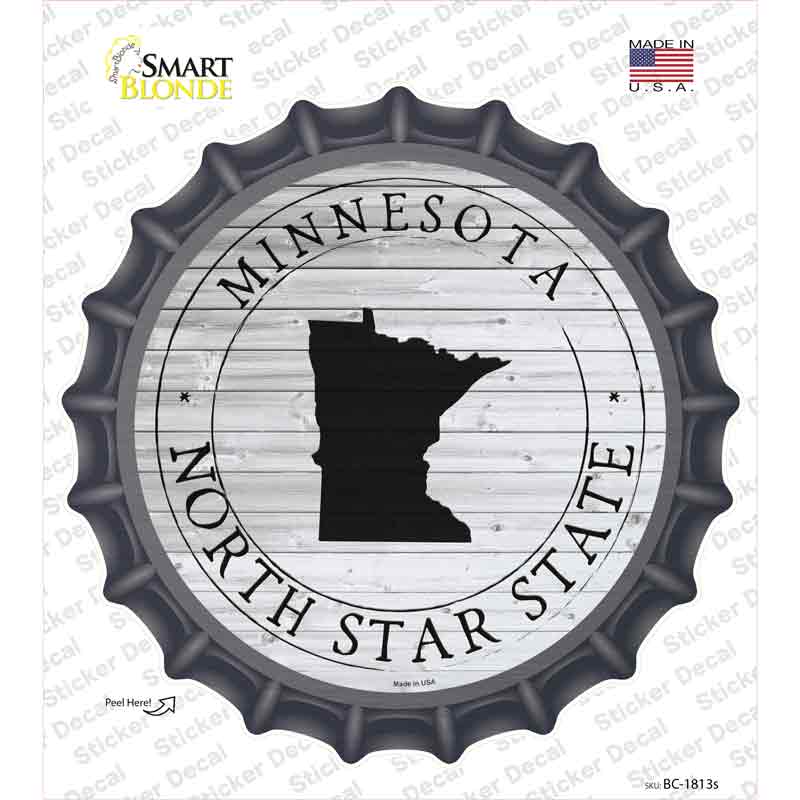Minnesota North Star State Novelty Bottle Cap Sticker Decal