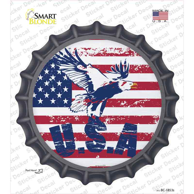 USA Eagle Novelty Bottle Cap Sticker Decal