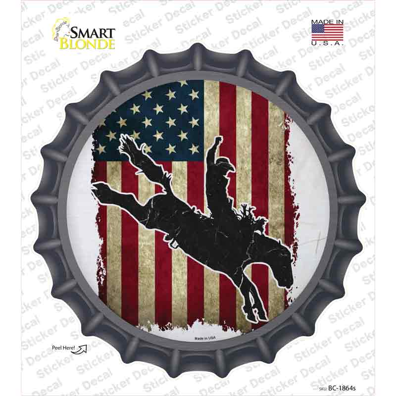 Bronco Rider Novelty Bottle Cap Sticker Decal