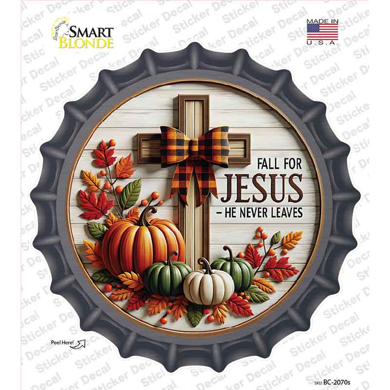 Fall For Jesus Novelty Bottle Cap Sticker Decal BC-2070s