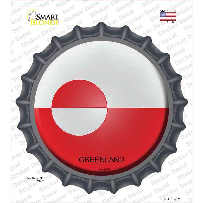 Greenland Country Novelty Bottle Cap Sticker Decal