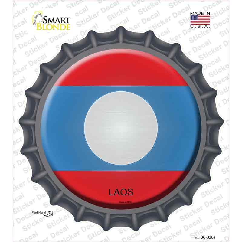Laos Country Novelty Bottle Cap Sticker Decal