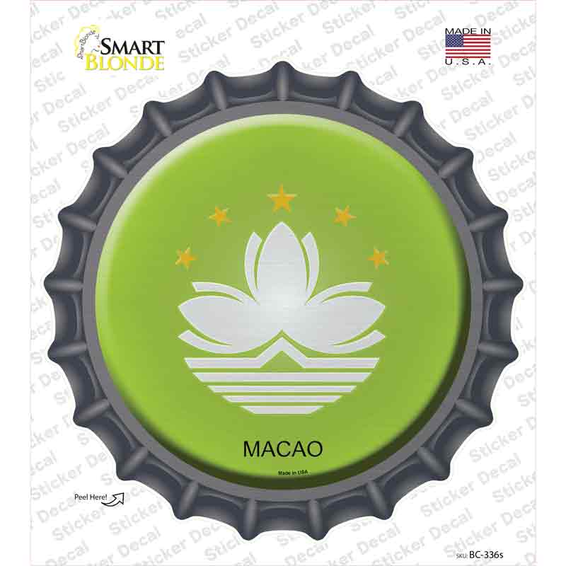 Macao Country Novelty Bottle Cap Sticker Decal