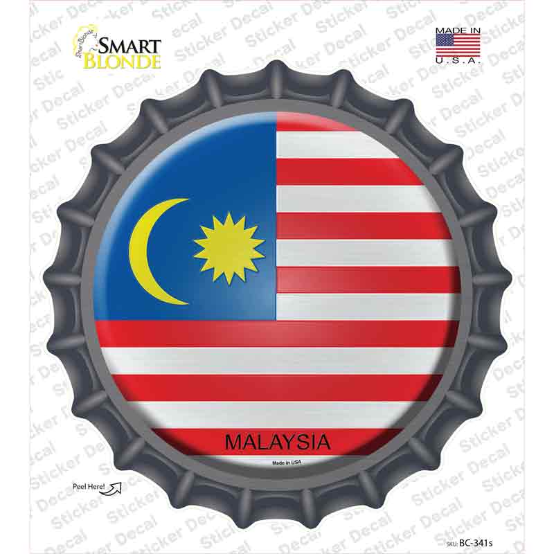 Malaysia Country Novelty Bottle Cap Sticker Decal