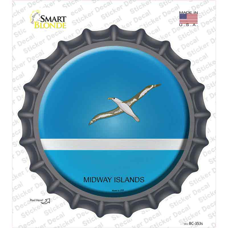Midway Islands Country Novelty Bottle Cap Sticker Decal