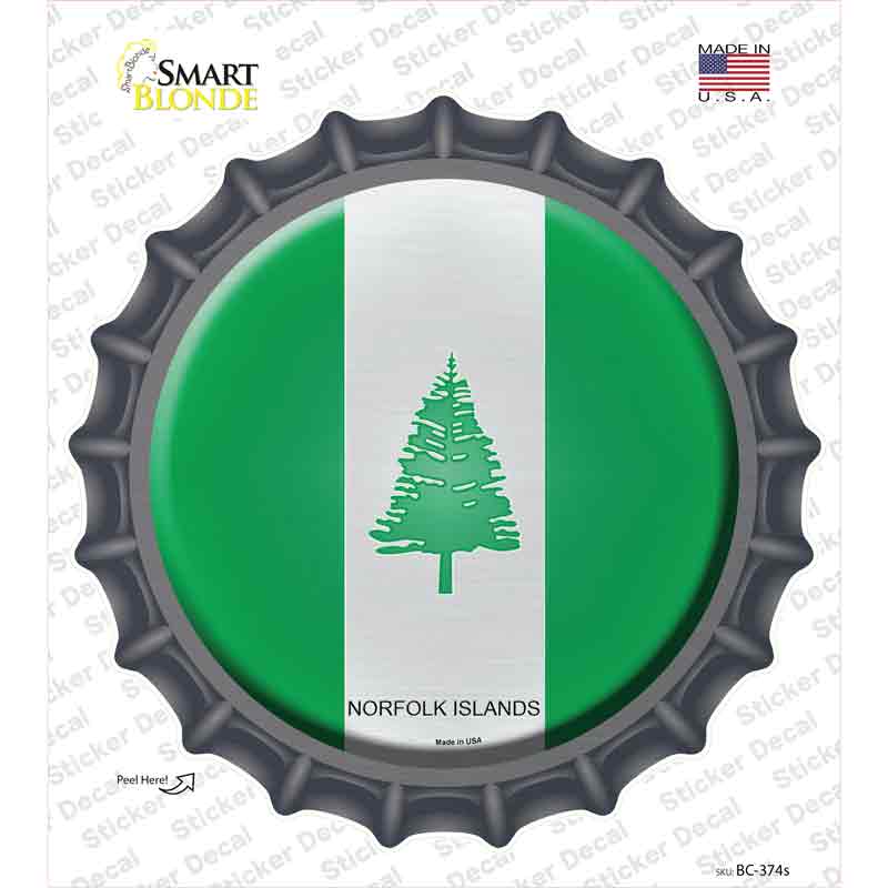 Norfolk Islands Novelty Bottle Cap Sticker Decal