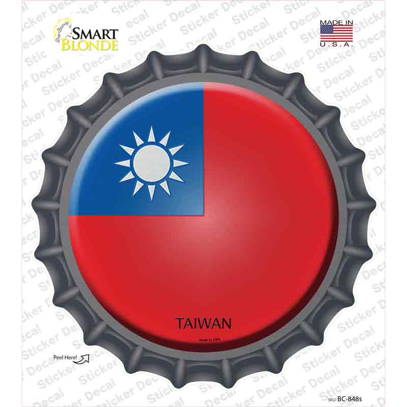 Taiwan Country Novelty Bottle Cap Sticker Decal