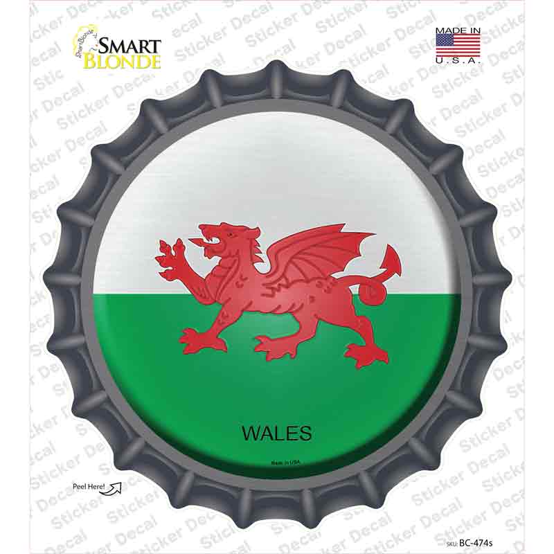 Wales Country Novelty Bottle Cap Sticker Decal
