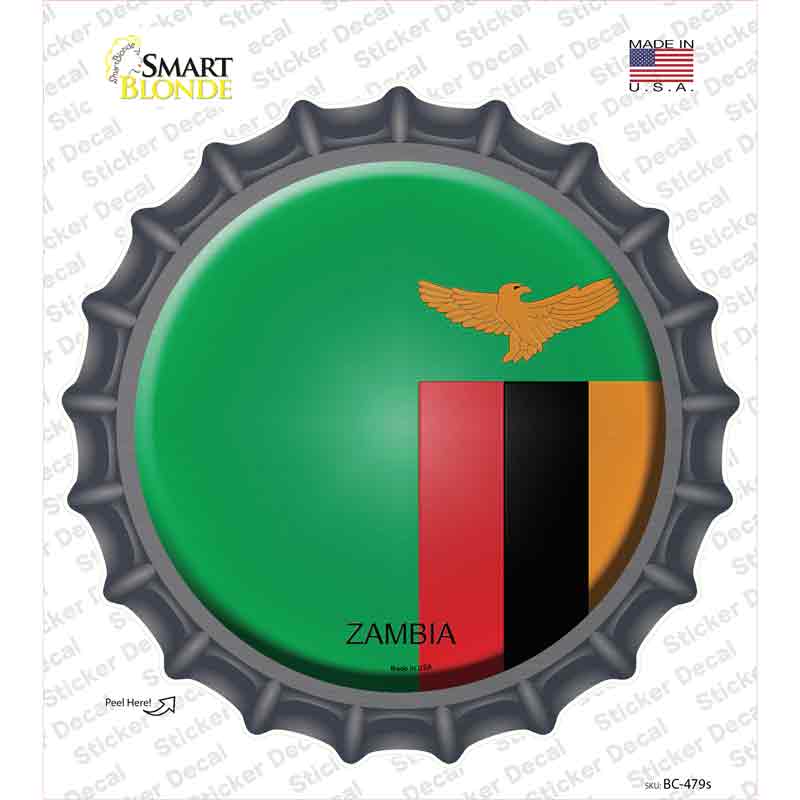 Zambia Country Novelty Bottle Cap Sticker Decal
