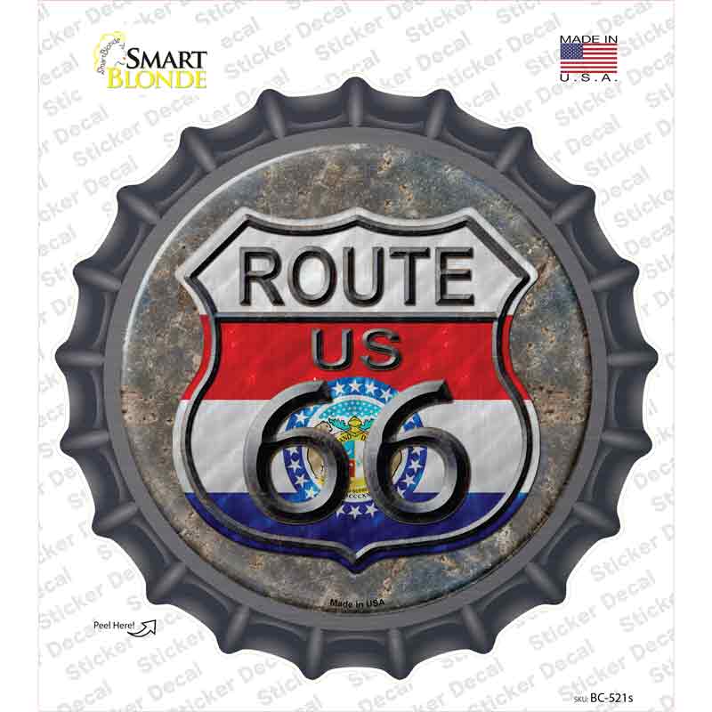 Missouri Route 66 Novelty Bottle Cap Sticker Decal