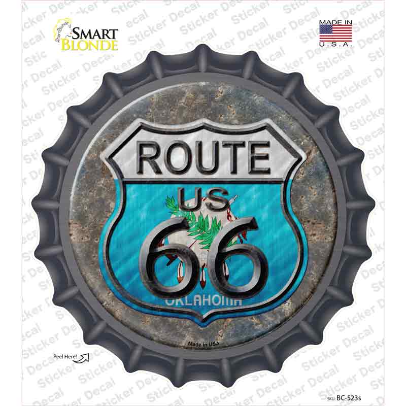 Oklahoma Route 66 Novelty Bottle Cap Sticker Decal