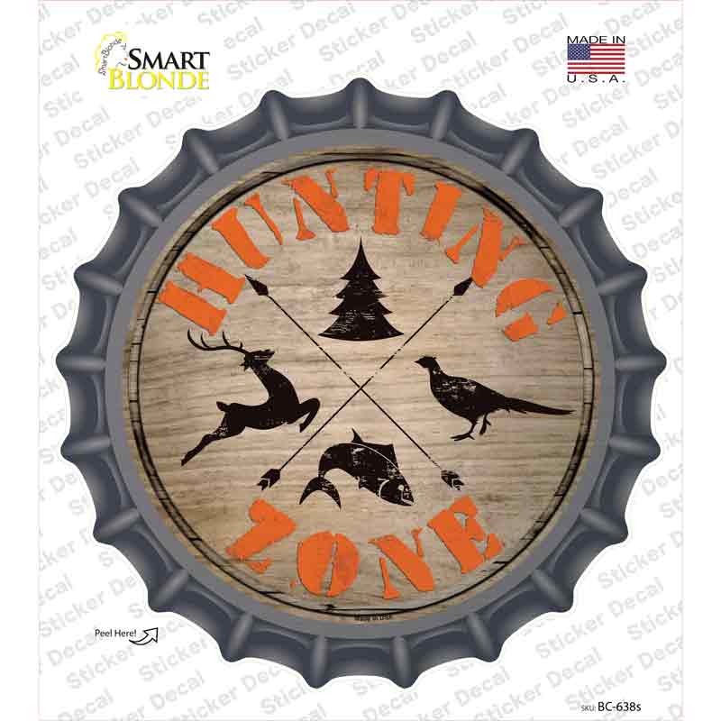 Hunting Zone Novelty Bottle Cap Sticker Decal