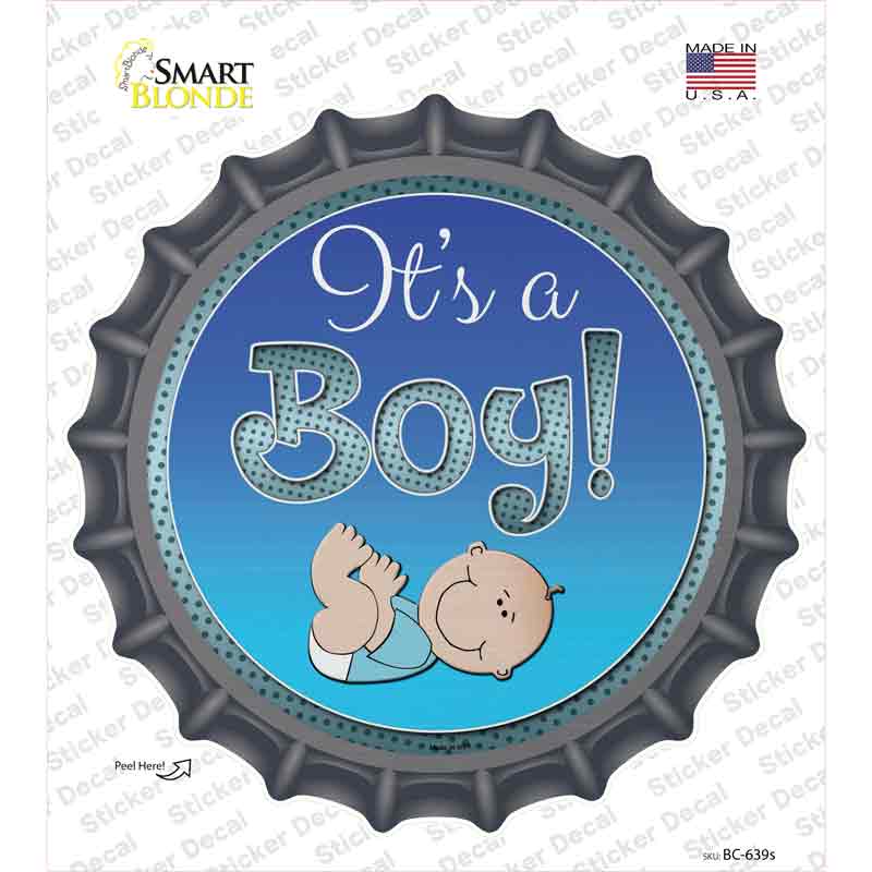 Its A Boy Novelty Bottle Cap Sticker Decal