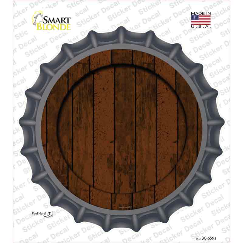 Wooden Background Novelty Bottle Cap Sticker Decal